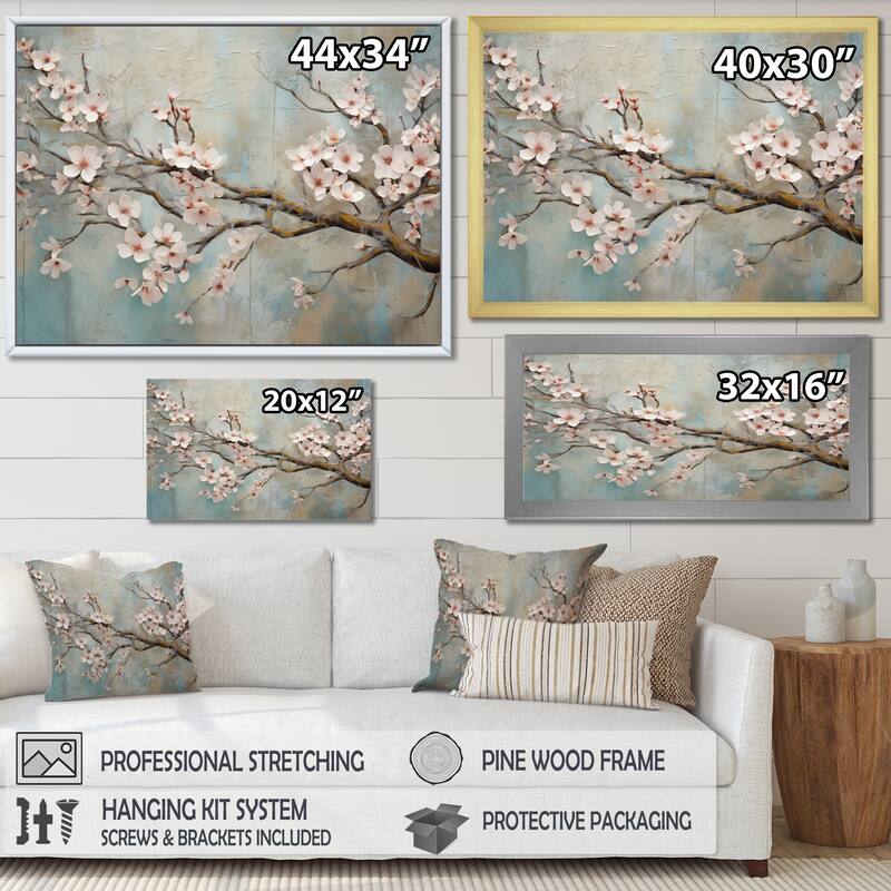 Designart "Apple Blossom Harmony IX" Apple Blossom Wall Decor Bed